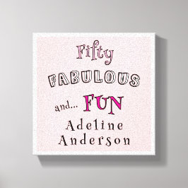 Minimal Fifty Fabulous Pink Typography 50 Birthday Leinwanddruck