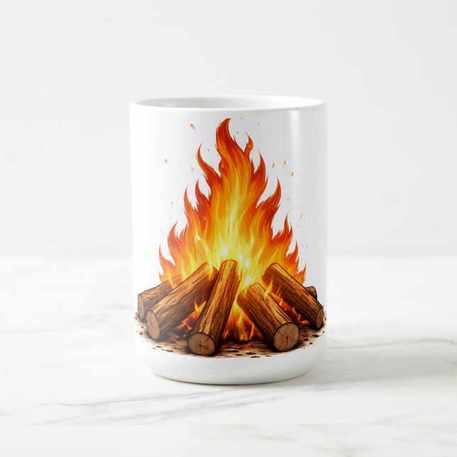 Minimal Fire Illustration  Kaffeetasse (Mittel)