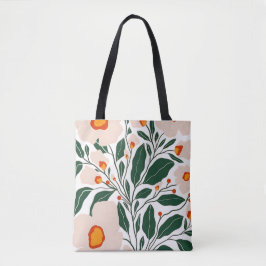Minimal Floral Botanical Pattern Tote Bag Tasche