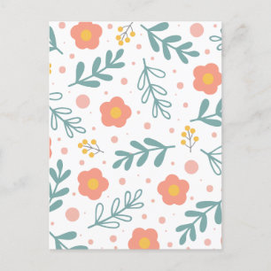 Minimal floral feiertagspostkarte