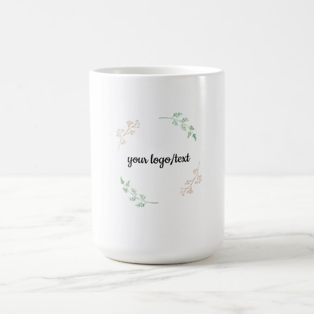Minimal Floral Frame- Elegant Botanical Cup Design Kaffeetasse (Mittel)