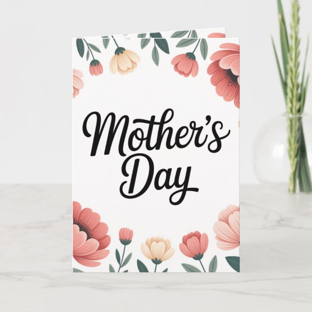 Minimal Floral Mother’s Day Greeting Card Karte (Vorderseite)