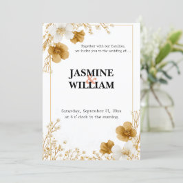 ✨ Minimal florale Hochzeit Einladung 💐 💍