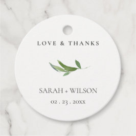 Minimal Foliage Greenerity Hochzeit Liebe & Dank Geschenkanhänger