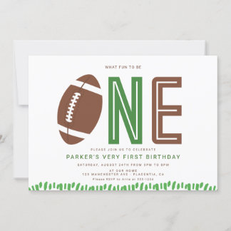 Minimal Football First BIrthday Party Sports Einladung