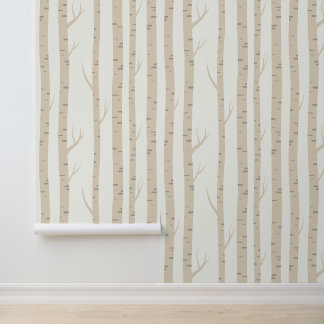 Minimal Forest Elm Tree - Peel & Stick Wallpaper Tapete