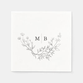 Minimal formale Monogram Wedding Napkins Serviette