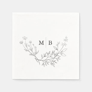 Minimal formale Monogram Wedding Napkins Serviette