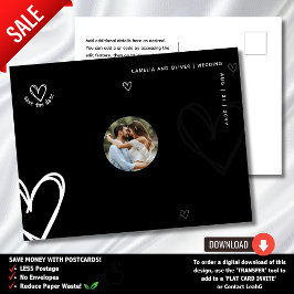 MINIMAL FOTO Save the Date - Schwarze Qualität Mod Postkarte