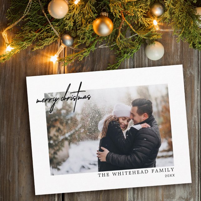 Minimal Foto Schwarz Frohe Weihnachten Weiß (Von Creator hochgeladen)