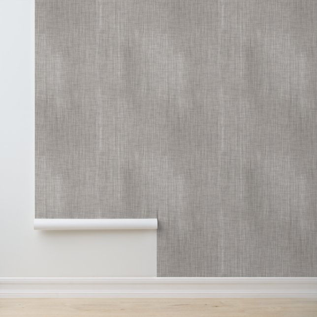 Minimal French Woven Linen Ecru Greige Grasscloth Tapete (Anwendung)