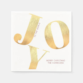 Minimal frohe Weihnachtsfreude an der Welt Gold Fo Serviette