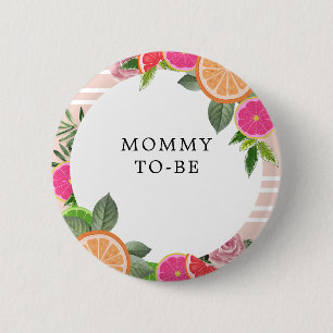 Minimal fröhliche Sommer Zitrusfrüchte Botanische Button