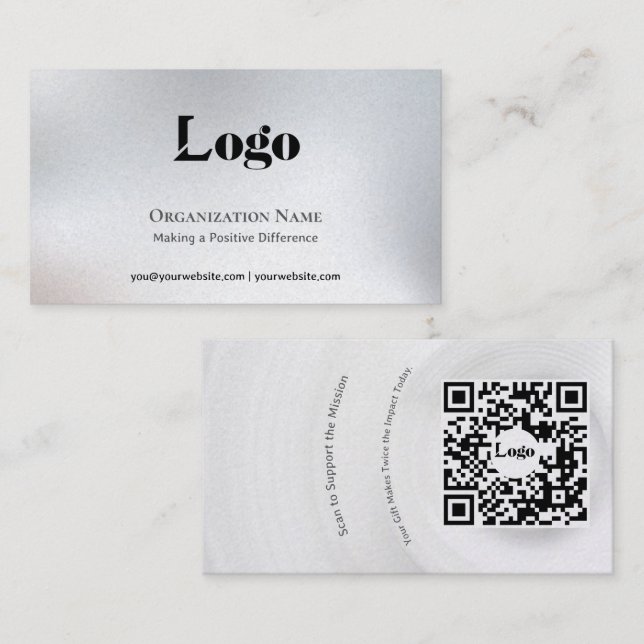 Minimal Fundraising Business Card Visitenkarte (Vorne/Hinten)