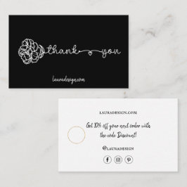 Minimal für das botanische Schwarze Logo Visitenkarte