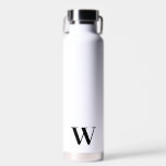 Minimal für die Hochzeit weißes Wasser Flaschenges Trinkflasche<br><div class="desc">Dieses elegante,  stilvolle Wasserflaschengeschenk wird mit Ihrem individuellen Monogramm-Initial personalisiert.</div>