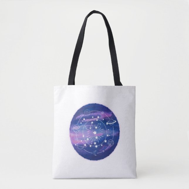 Minimal Galaxy Moon Design | Cosmic Aesthetic Art Tasche (Vorderseite)