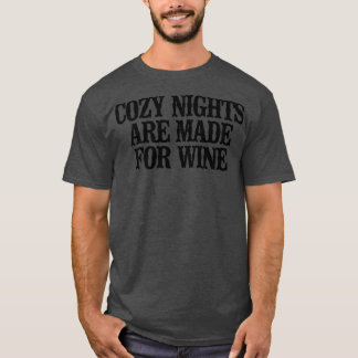 Minimal gemütliche, sonnige Nächte werden für Wein T-Shirt