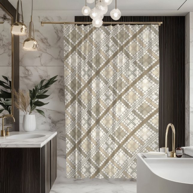 Minimal Geometric Curtain Subtle Pastel Design Duschvorhang (Minimal Geometric Curtain Subtle Pastel Design)