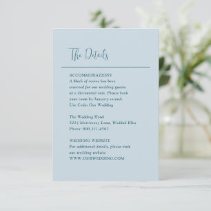 Minimal geometrisch Aquamarin moderne Hochzeit Begleitkarte
