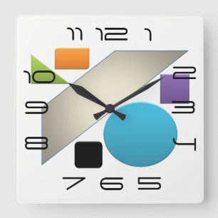 Minimal geometrisch, Avantgarde hell Quadratische Wanduhr