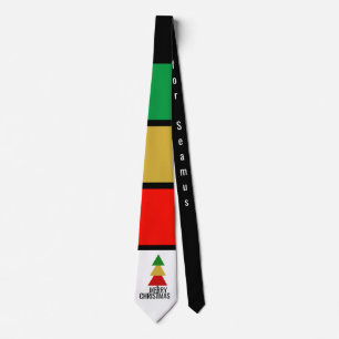 MINIMAL GEOMETRISCHE FARBCHRISTMAS BAUM MERRY XMAS KRAWATTE