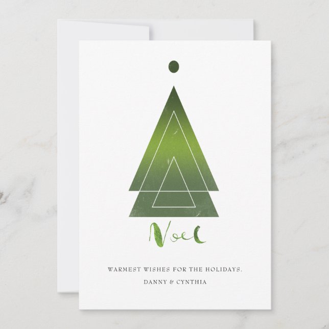 Minimal geometrische Weihnachtsbaumkarte Feiertagskarte (Vorderseite)