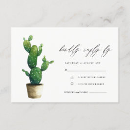 Minimal gepottete Kakteen Green Foliage Wedding RS Begleitkarte