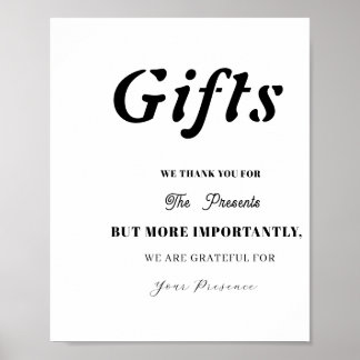 Minimal Geschenktisch für Hochzeitsszenario-Brautp Poster