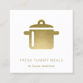 MINIMAL GLAM GOLD IMITATE POT MEHR KOCH CATERING QUADRATISCHE VISITENKARTE