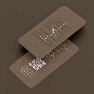 Minimal Glow Stylist Braun Spray Tan Künstler Visitenkarte