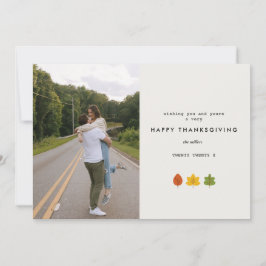 MINIMAL GLÜCKLICH DANKSGIVING | Familienfotokarte Feiertagskarte
