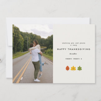 MINIMAL GLÜCKLICH DANKSGIVING | Familienfotokarte Feiertagskarte