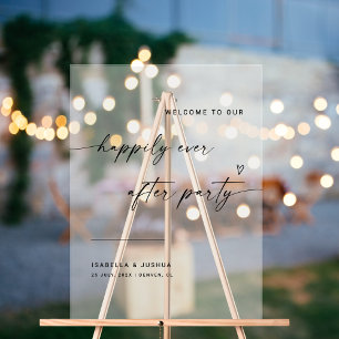 Minimal glücklich immer nach dem Party Hochzeit Wi Acrylschild