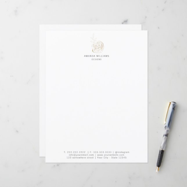 Minimal Gold Designer Abstrakt Letterhead Design (Vorderseite/Rückseite Beispiel)