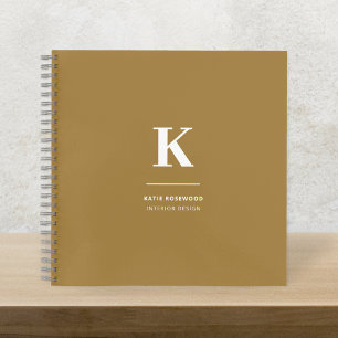 Minimal Gold Elegant Anspruchsvolles Luxe Monogram Notizbuch