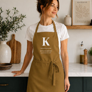Minimal Gold Elegant Anspruchsvolles Luxe Monogram Schürze