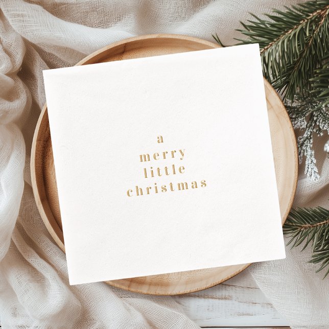 Minimal Gold Foil A Merry Little Christmas Servietten Mit Folie (Von Creator hochgeladen)
