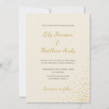 Minimal Gold Foil Dot Hochzeit Einladung