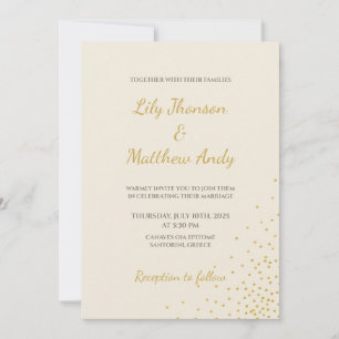 Minimal Gold Foil Dot Hochzeit Einladung