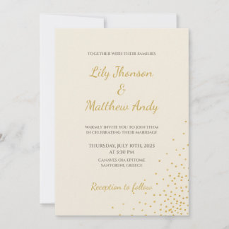 Minimal Gold Foil Dot Hochzeit Einladung