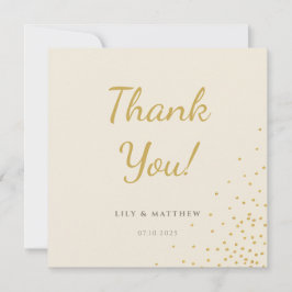 Minimal Gold Foil Dot Wedding Danke Karte