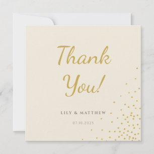 Minimal Gold Foil Dot Wedding Danke Karte
