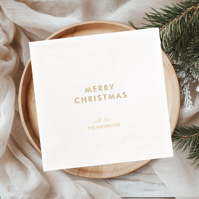 Minimal Gold Foil Merry Christmas Servietten Mit Folie (Von Creator hochgeladen)