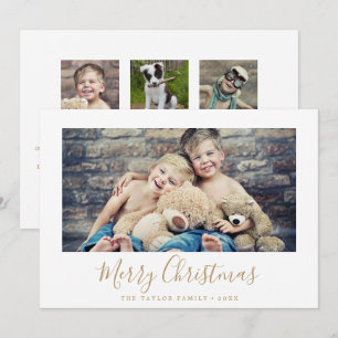 Minimal Gold frohe Weihnachten Familie News Landsc