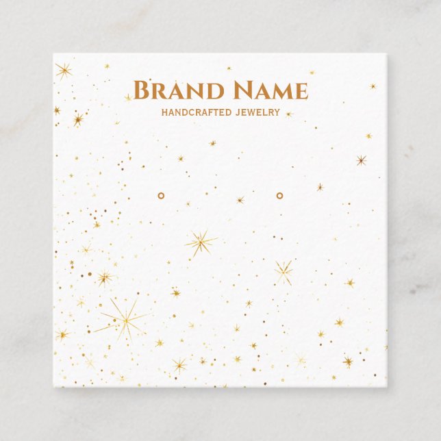 Minimal Gold Galaxy Earring Display Quadratische Visitenkarte (Vorderseite)