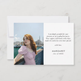 Minimal Gold Grad Cap Moderner Foto Abschluss Dankeskarte