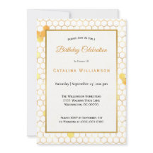 Minimal Gold Honeycomb Geburtstag