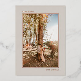 Minimal Gold Just Married Elopement Ankündigung