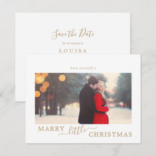Minimal Gold Marry Kleine Weihnachten Save the Dat